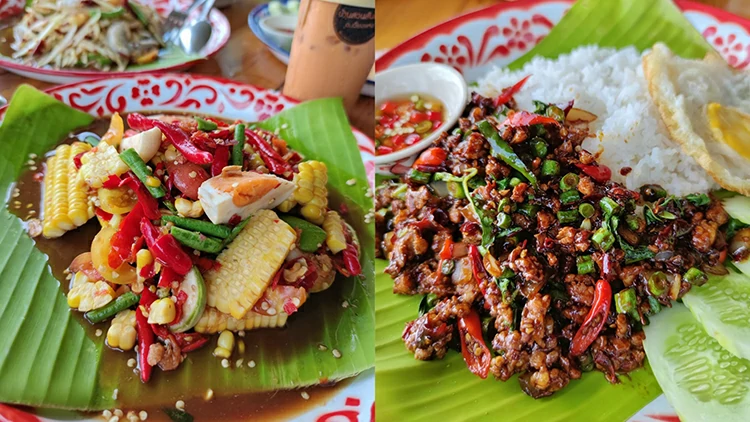 อาหารบ้านสวนสันติสุข อ.เวียงแหง เชียงใหม่