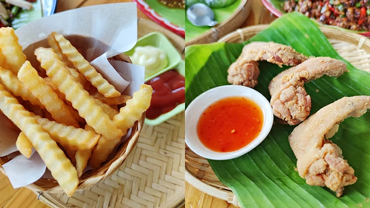 อาหารบ้านสวนสันติสุข อ.เวียงแหง เชียงใหม่