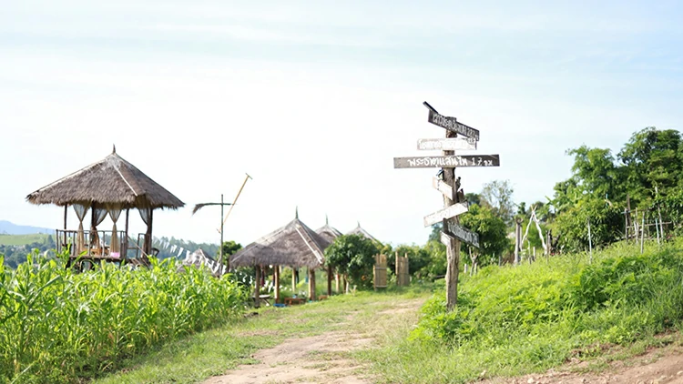 บ้านพักสันติสุข บรรยากาศดี อำเภอเวียงแหง