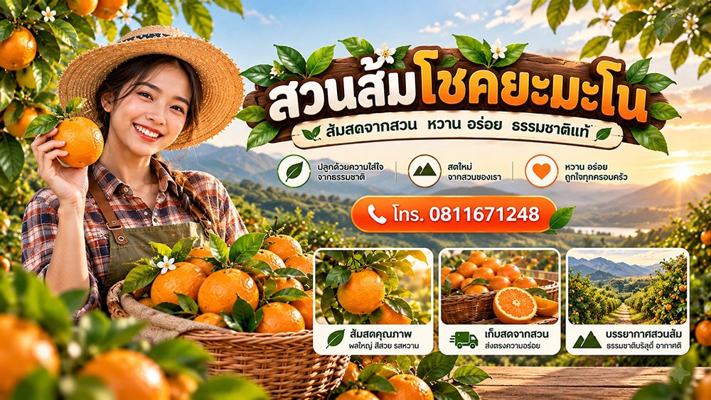 สวนส้มโชคยะมะโน อร่อย หวาน รสชาติแท้ธรรมชาติ