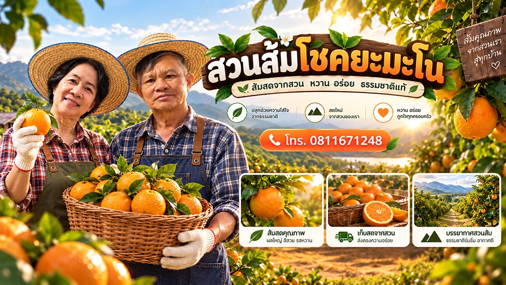 สวนส้มโชคยะมะโน อร่อย หวาน รสชาติแท้ธรรมชาติ
